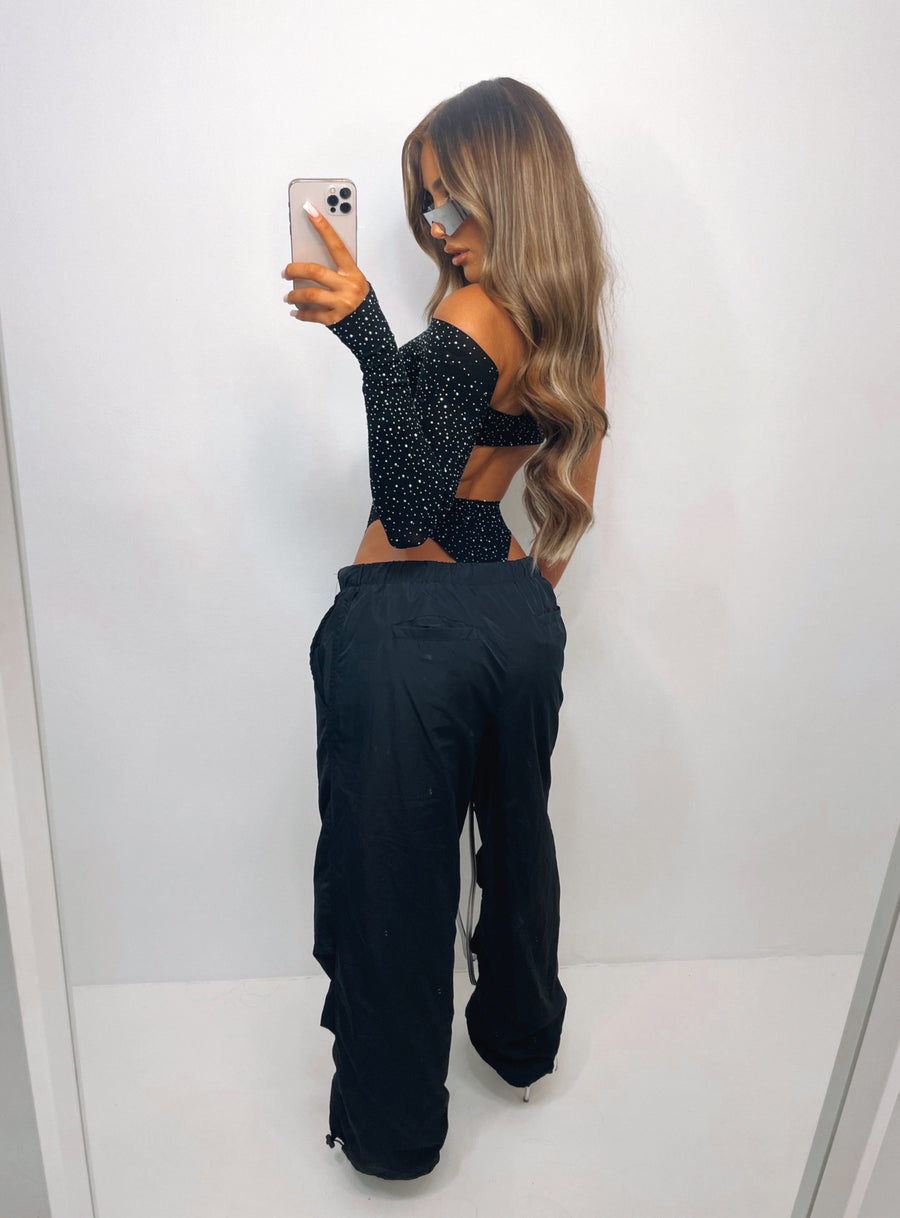 Abigail Diamanté Bodysuit - Black