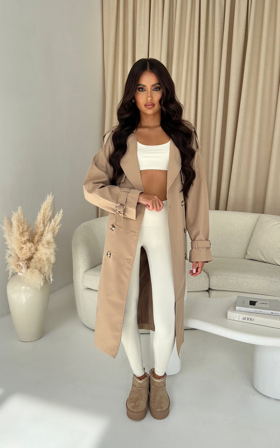 Long Trench Coat - Nude