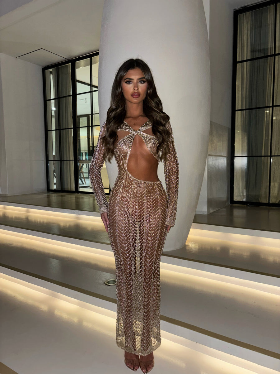 Freya Metallic Dress - Gold
