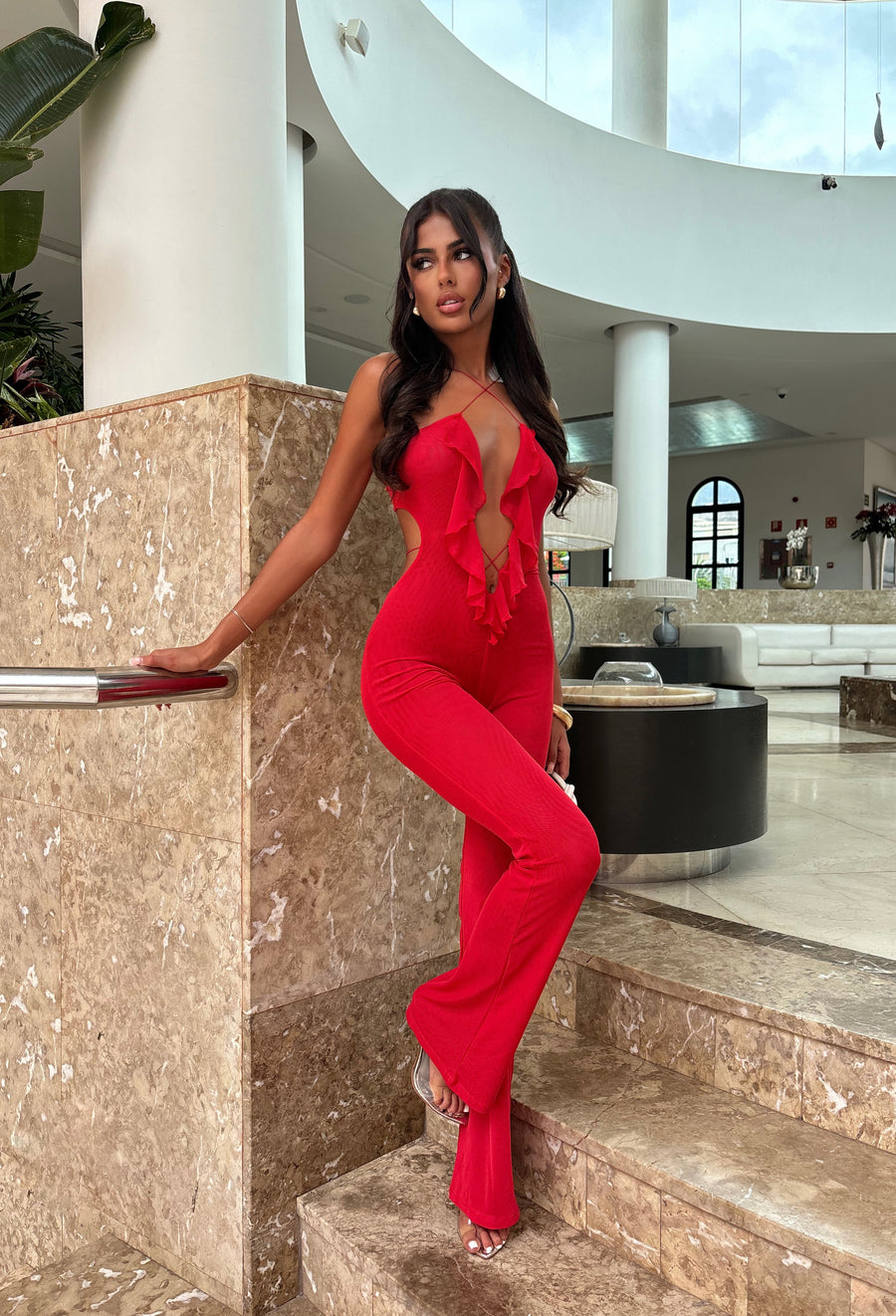 Evie Jumpsuit - Red