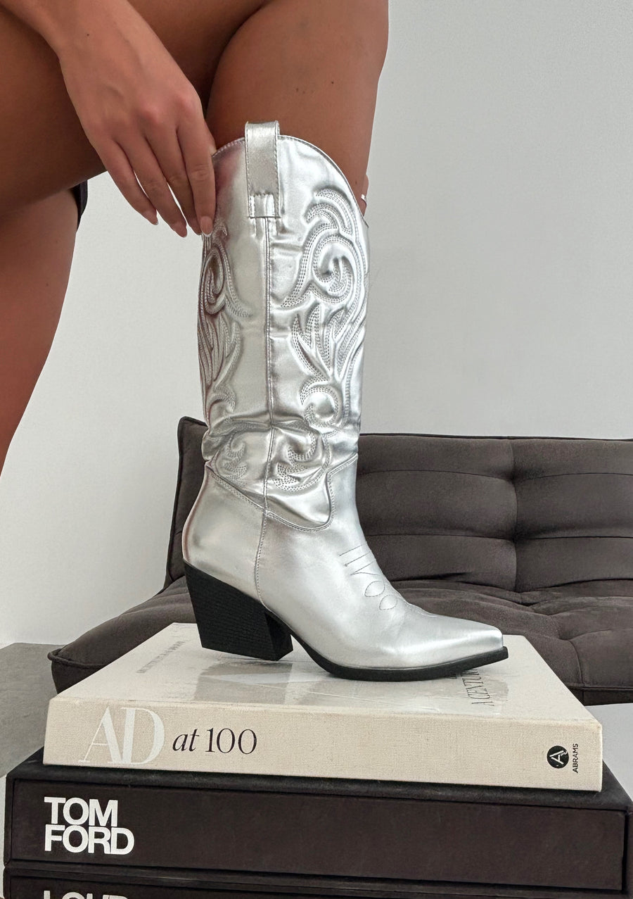 Cowboy Boots - Silver