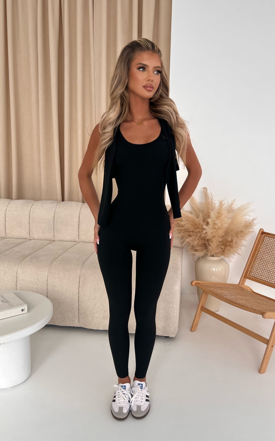 Basic Sculpt Jumpsuit - Black