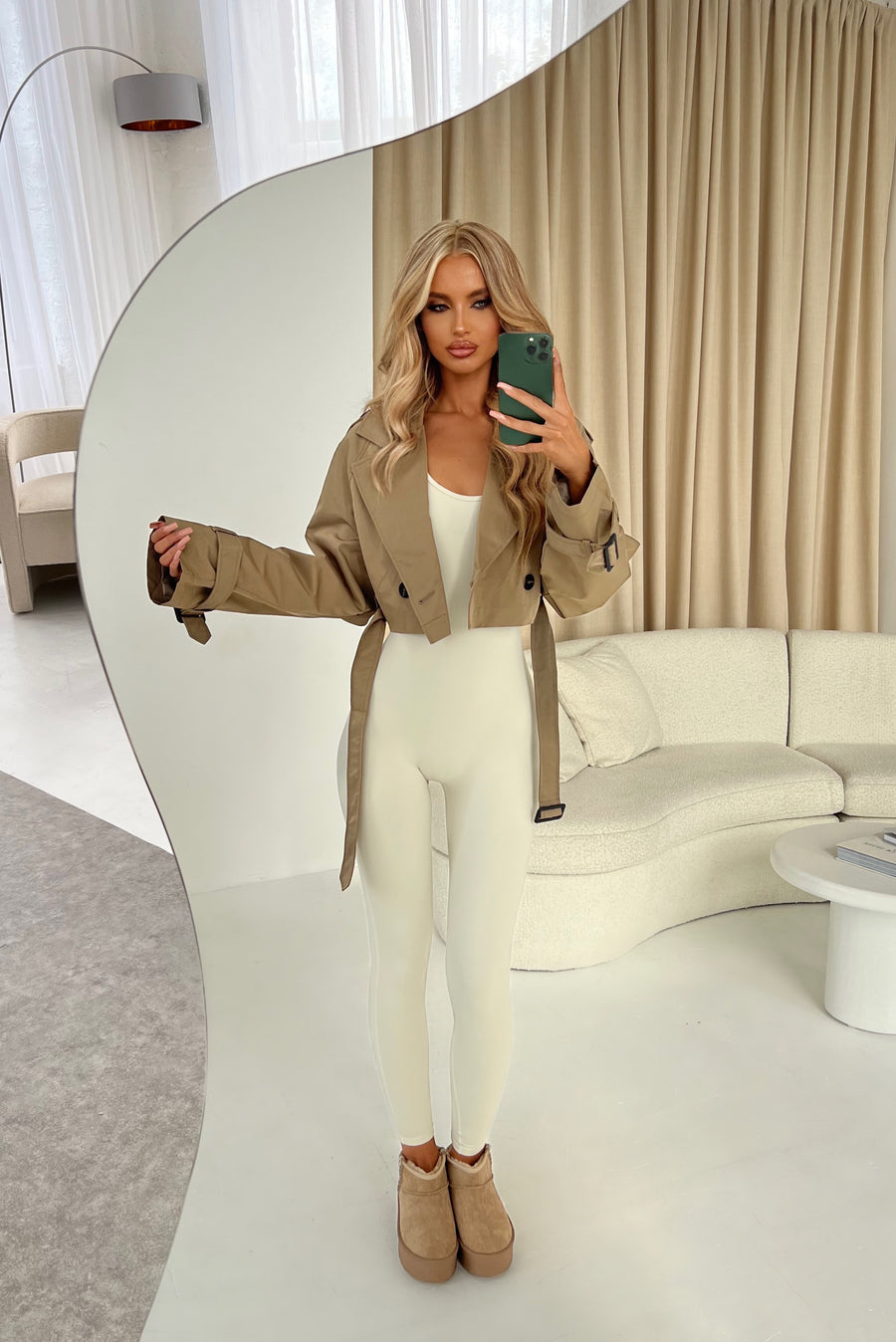Short Trench Coat - Khaki