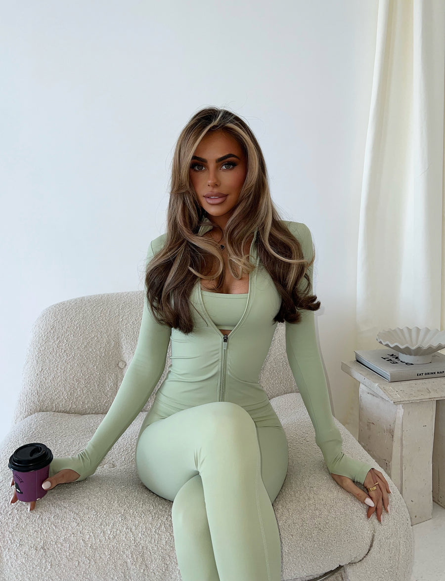 Basic Sculpt Crop Top - Pastel Green