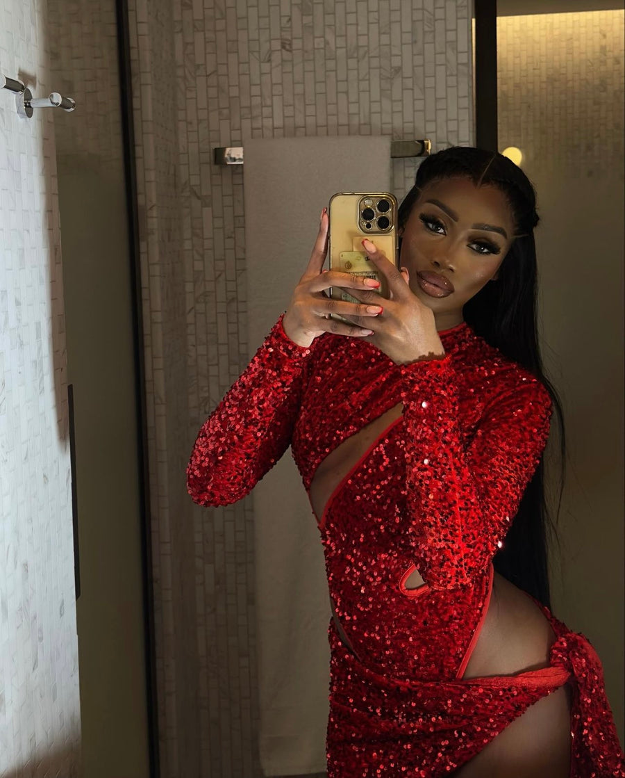 Stormi Sequin Two Piece - Red (SALE)