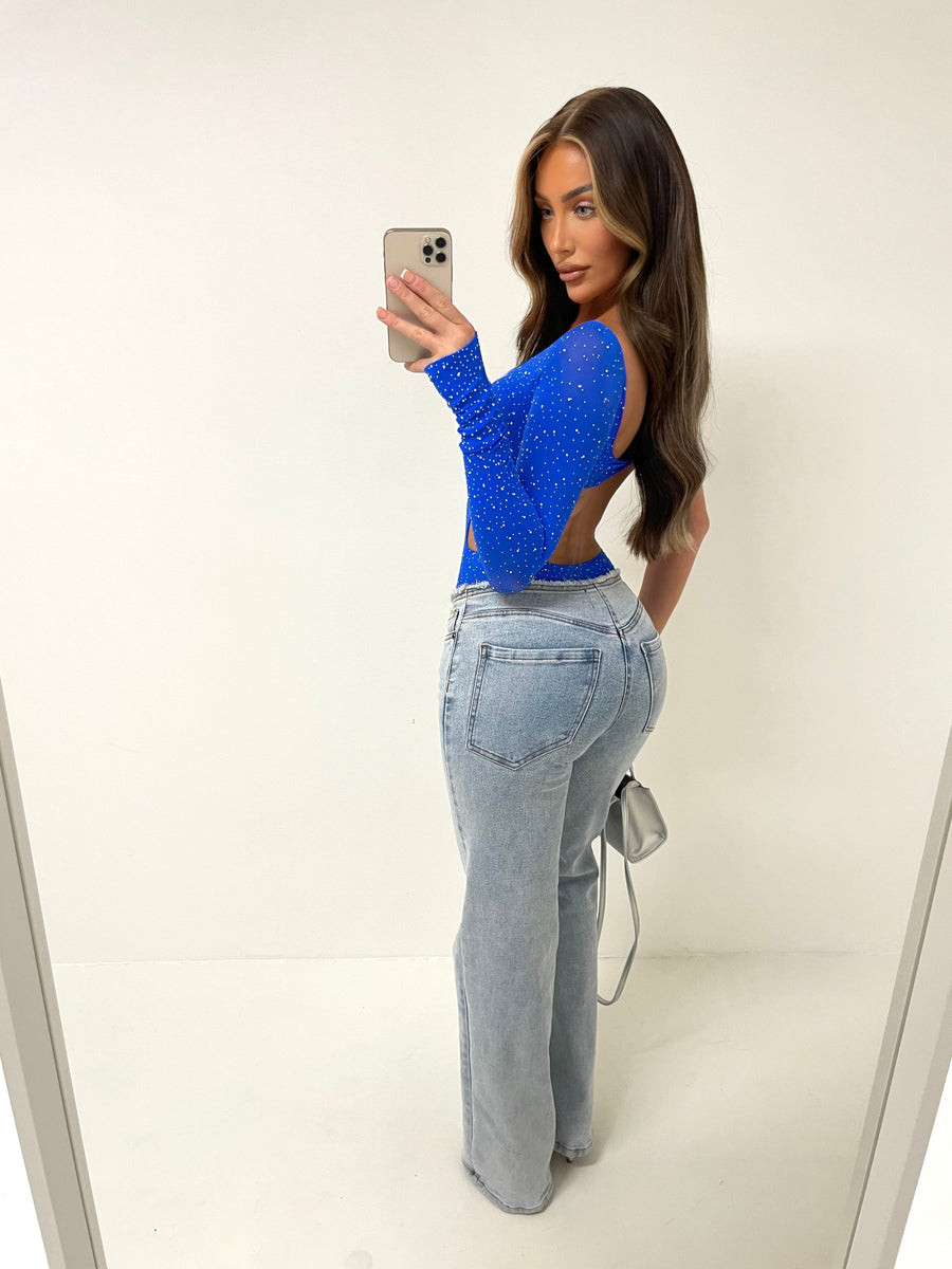 Abigail Diamanté Bodysuit - Blue