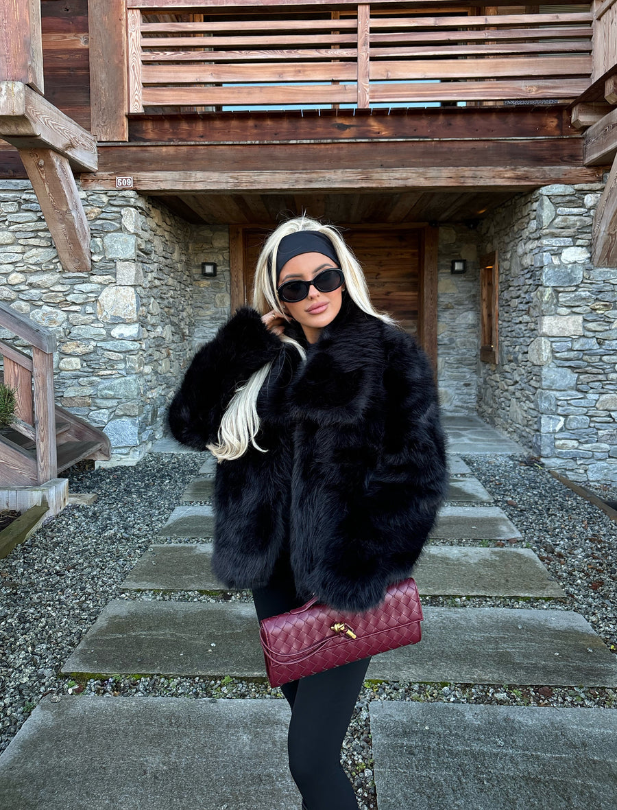 Ally Fur Coat - Black