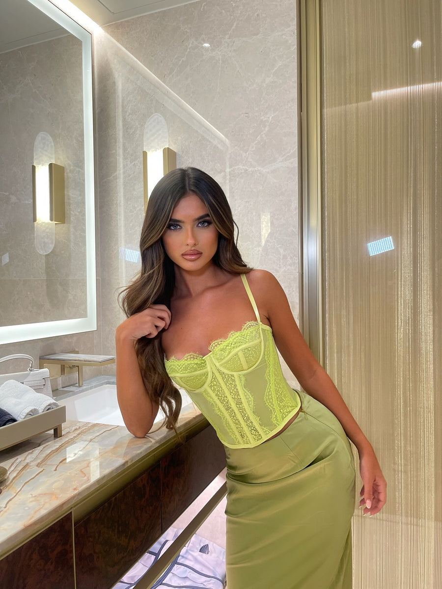 Gio Corset Top - Light Green