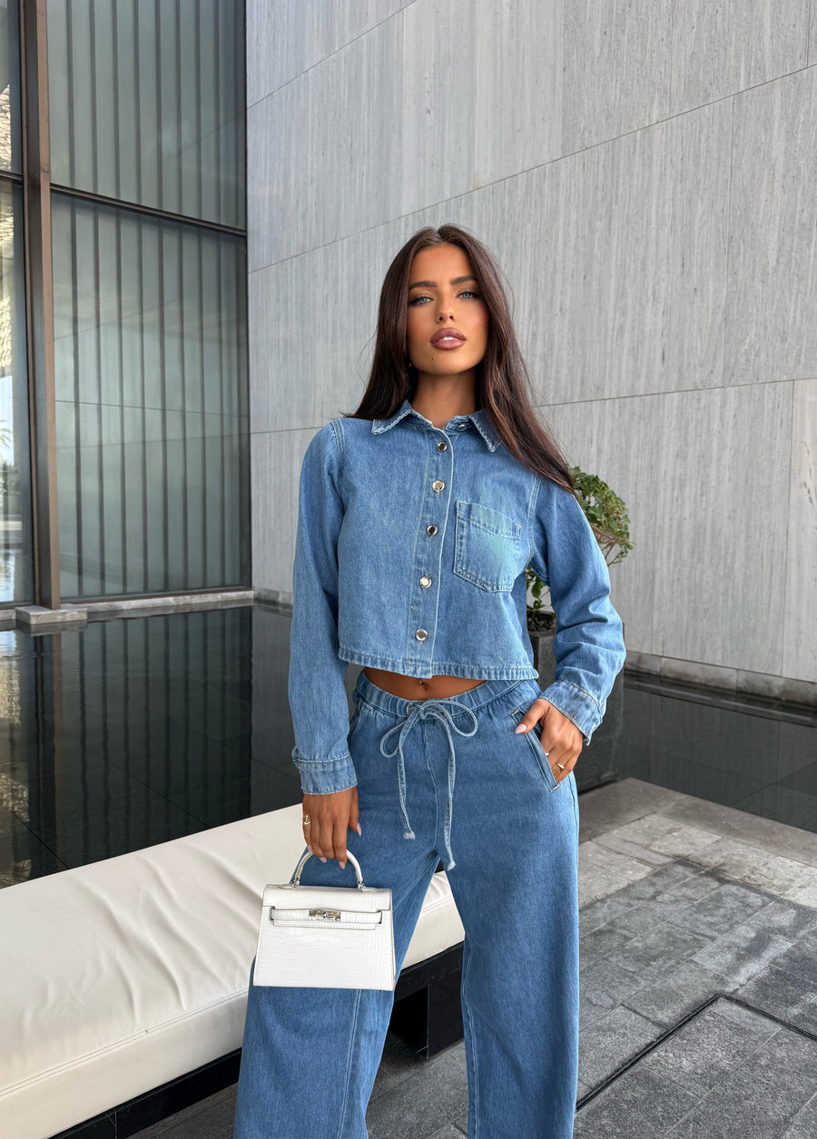 Reagan Denim Top - Blue