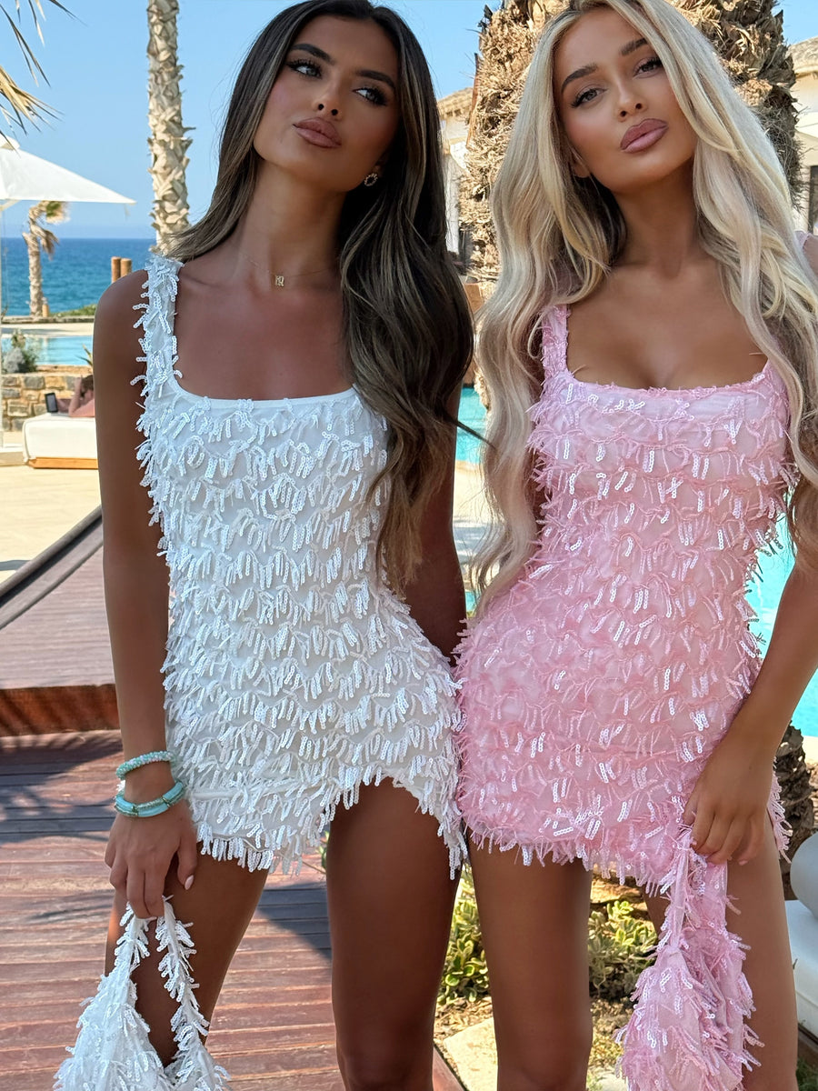 Khloe Dress & Bag - White