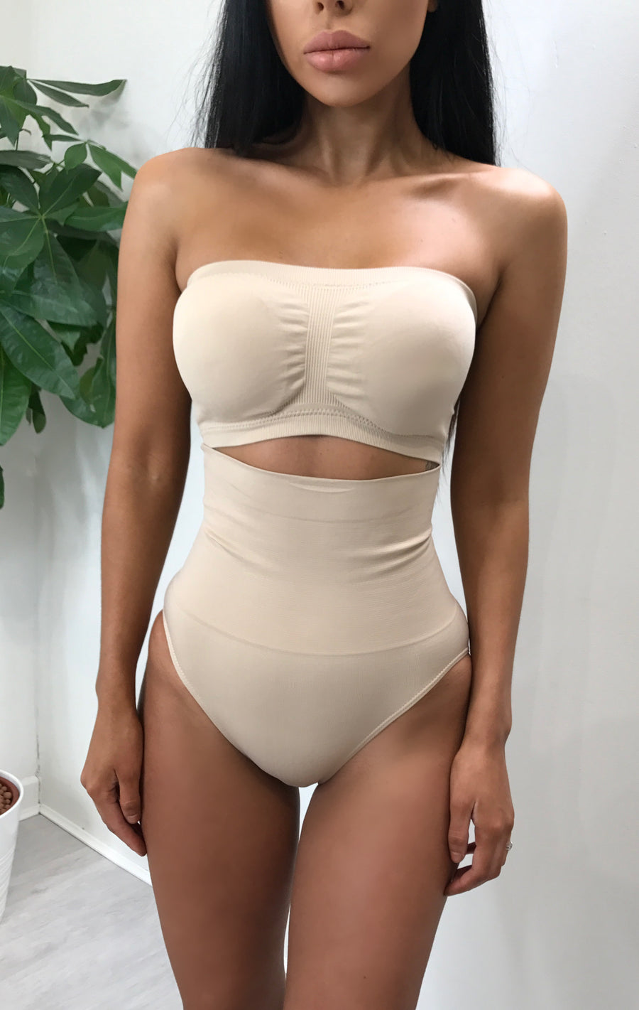 Tummy Control High Waisted Pants - Nude