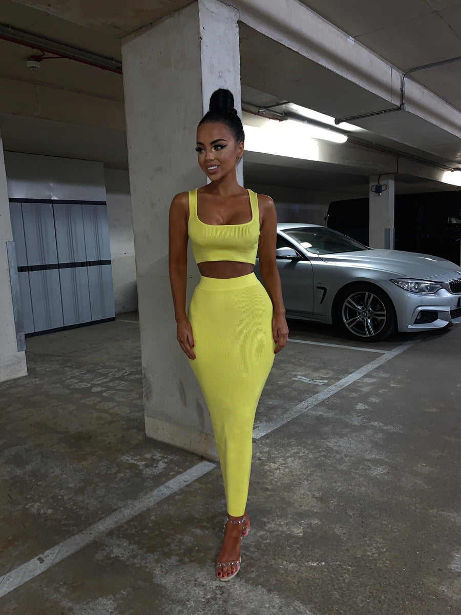 Kimberley Ribbed Two Piece - Yellow (SALE)