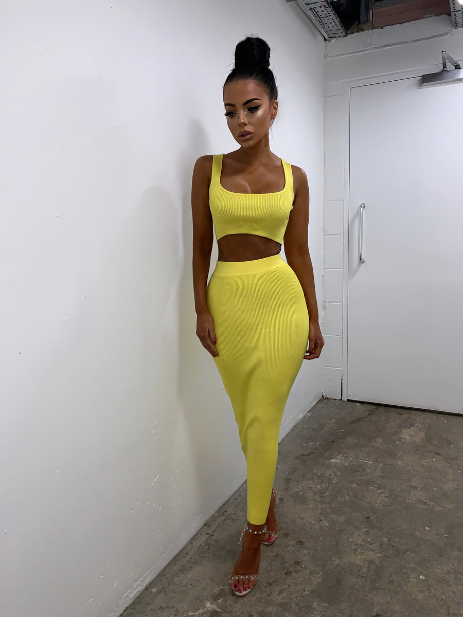 Kimberley Ribbed Two Piece - Yellow (SALE)