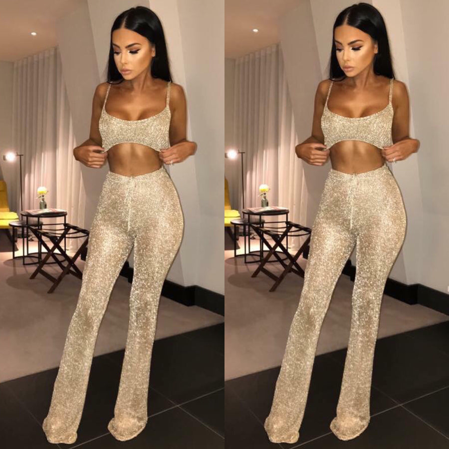 Kylie Metallic Two Piece - Gold (SALE)
