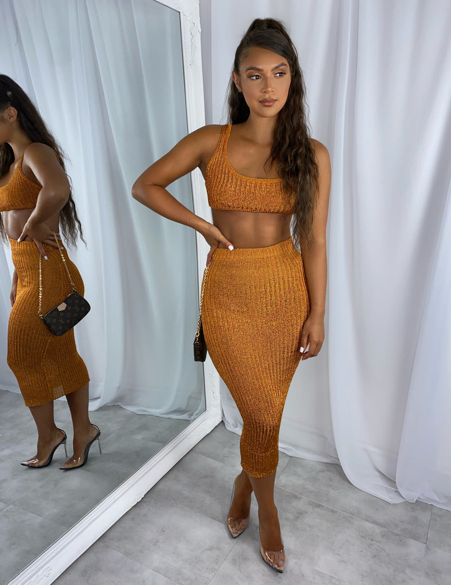 Tiffy Metallic Two Piece - Orange (SALE)