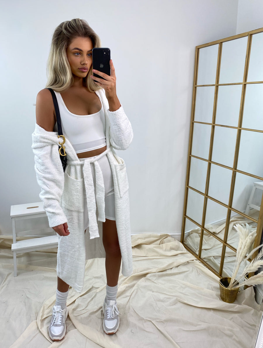 Aida Cozy Knit Cardigan - Cream (SALE)