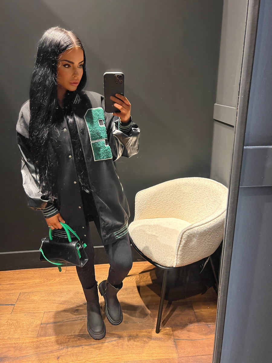 Varsity Baseball Jacket - Black