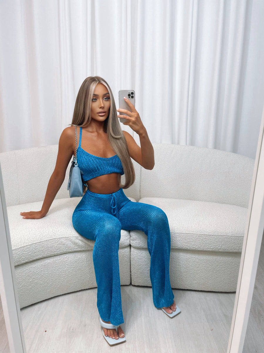 Kylie Metallic Two Piece - Blue (SALE)