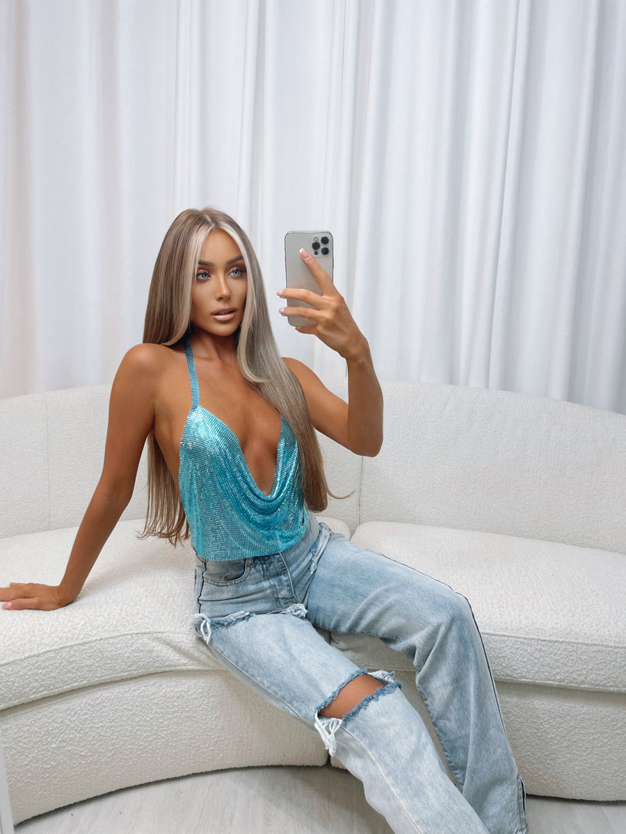 Perri Chainmail Top - Turquoise (SALE)