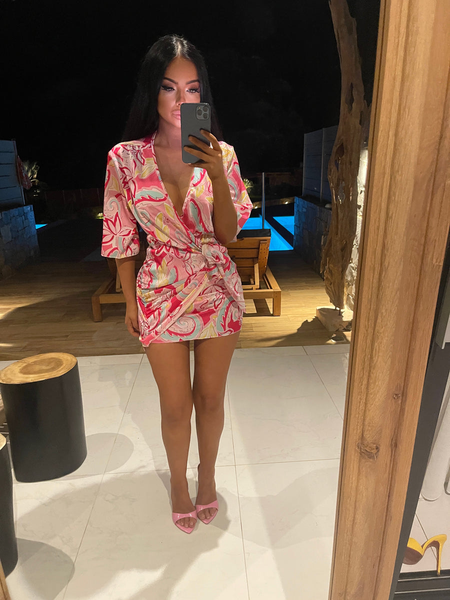 Darcie Wrap Dress - Pink