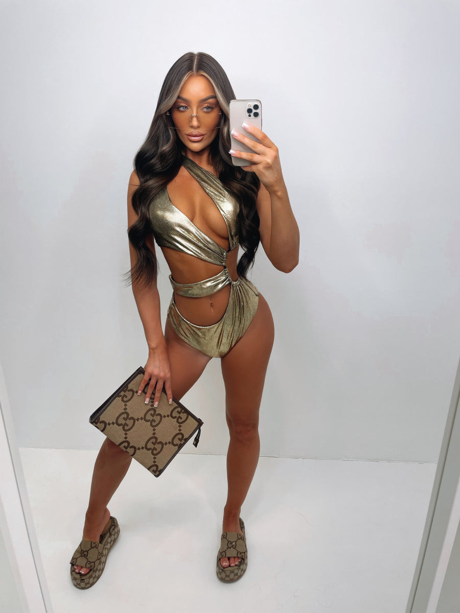 Paros Metallic Swimsuit - Gold
