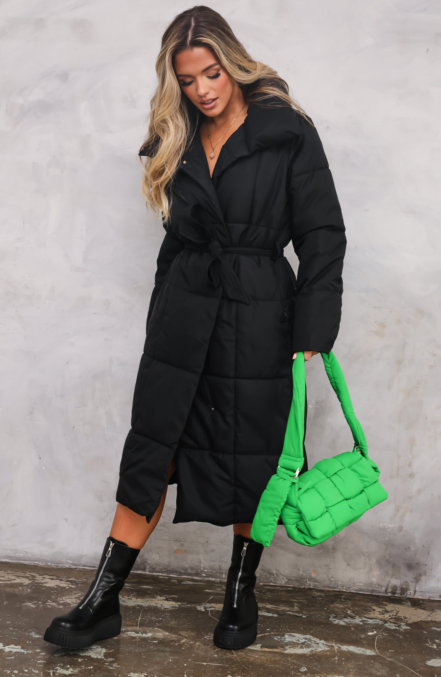Puffer Cross-Body Bag - Green
