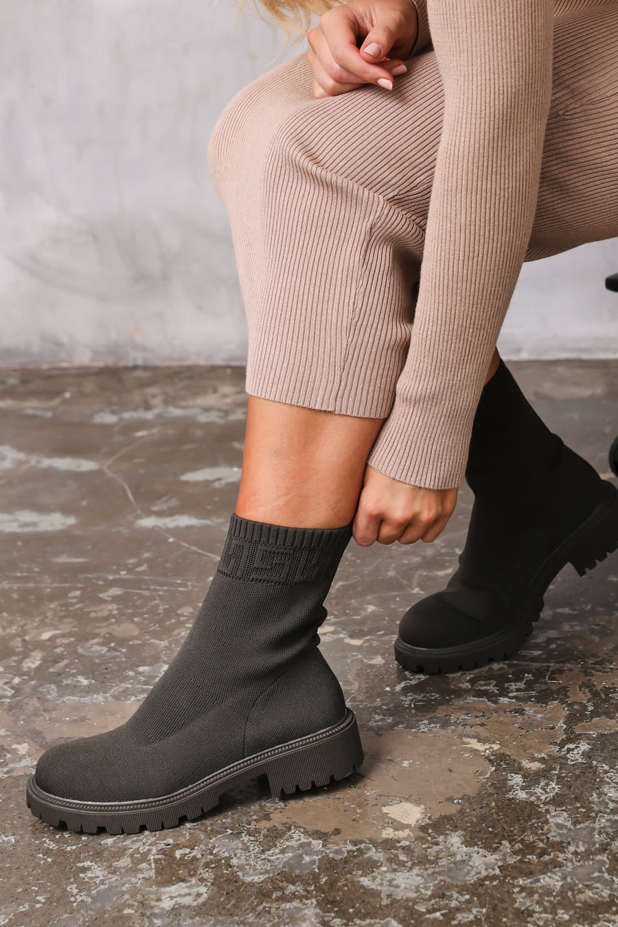 Sock Boots - Khaki