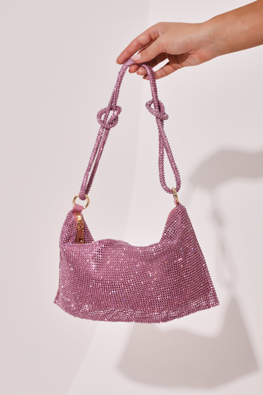 Diamanté Shoulder Bag - Pink