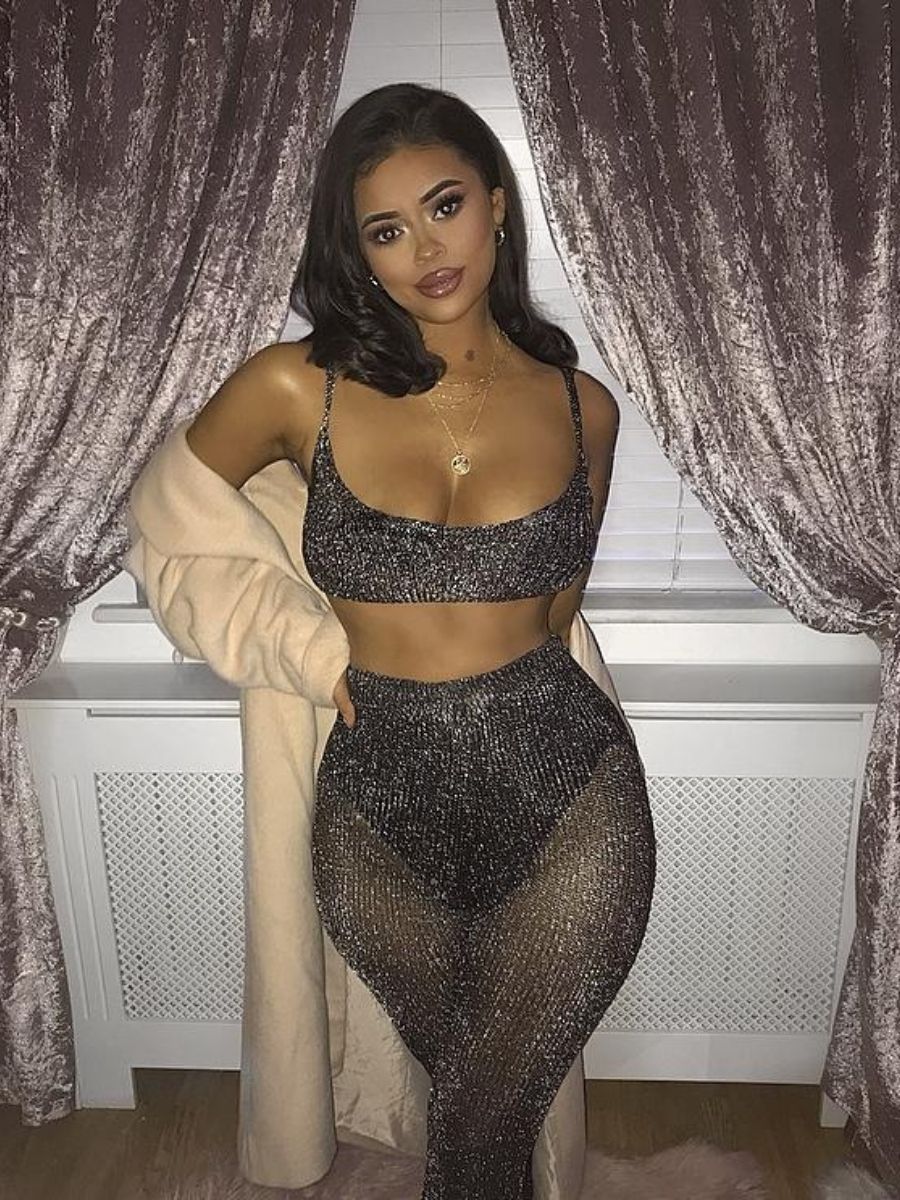 Serena Metallic Two Piece - Gunmetal
