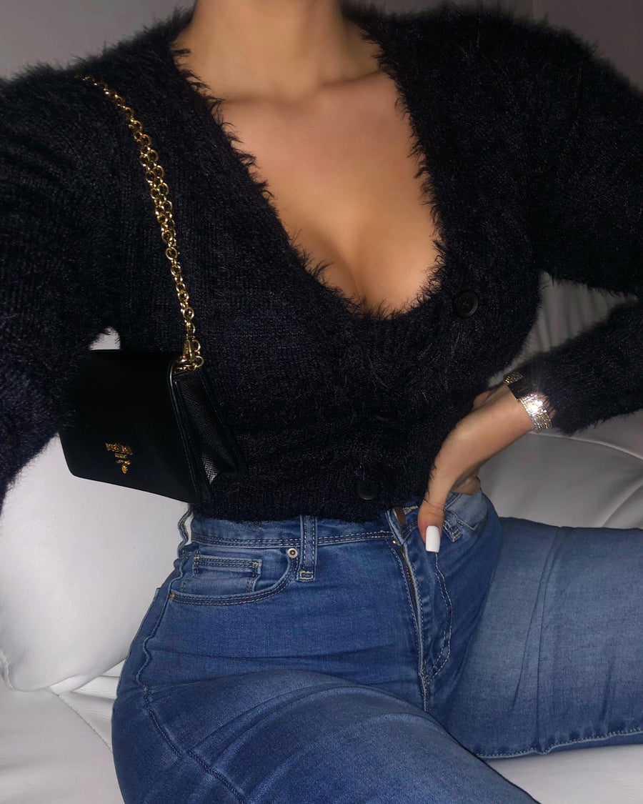 Lennon Fluffy Two Piece - Black (SALE)