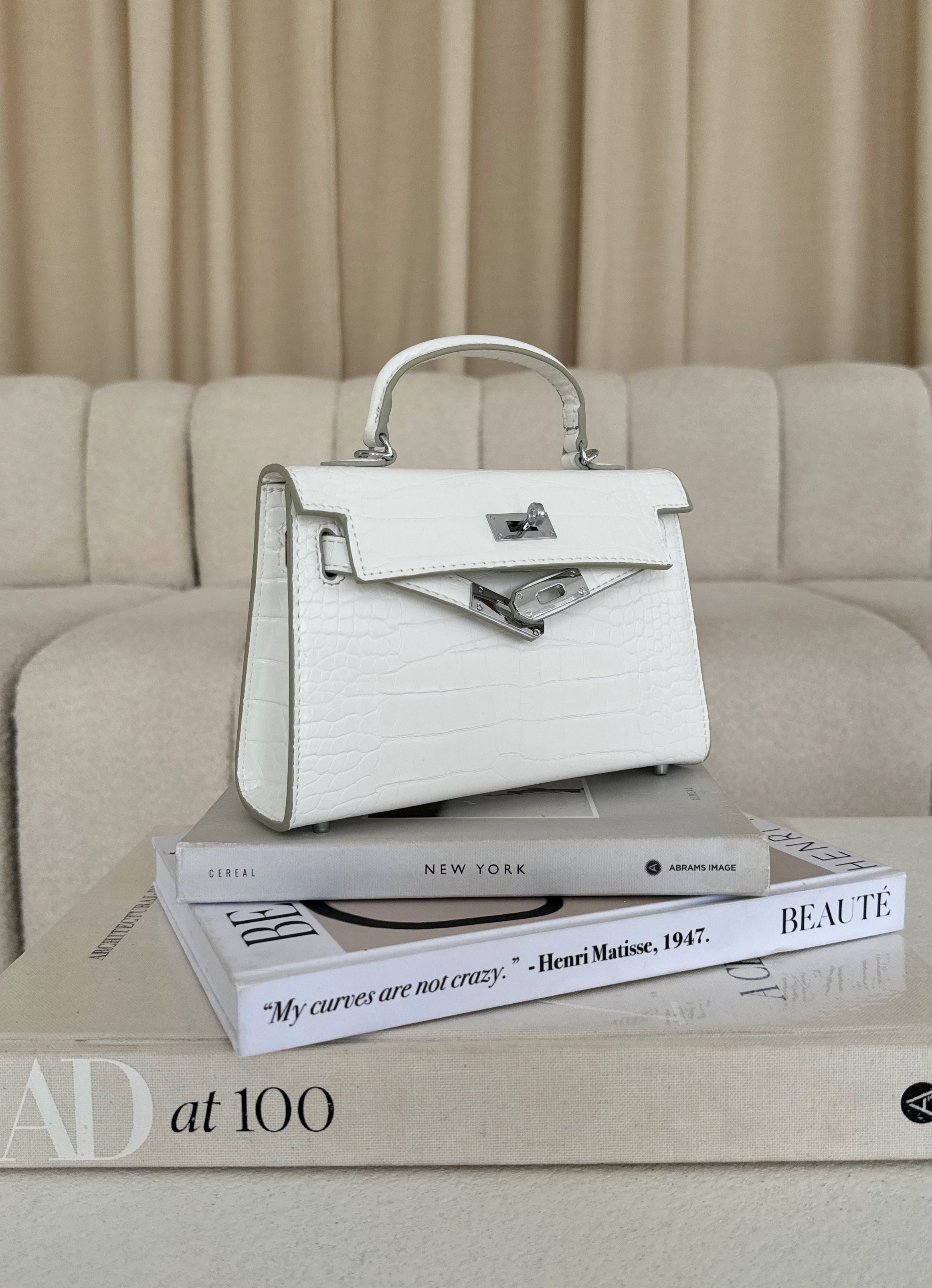 Kels Mini Hand Bag - White Croc – Sorelleuk