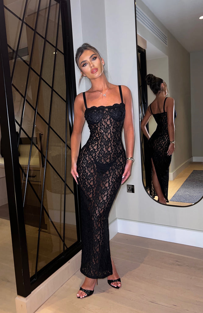 Noelle Lace Twist Cut-Out Dress