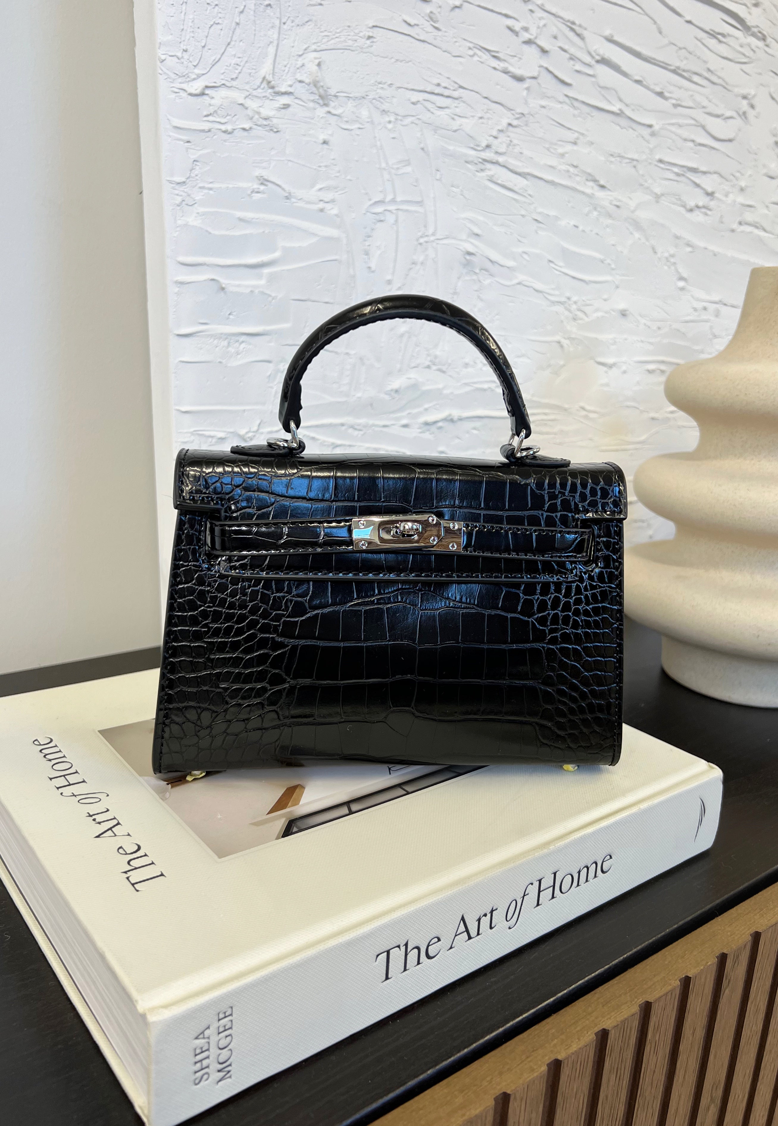 Kels Mini Hand Bag - Black Croc – Sorelleuk