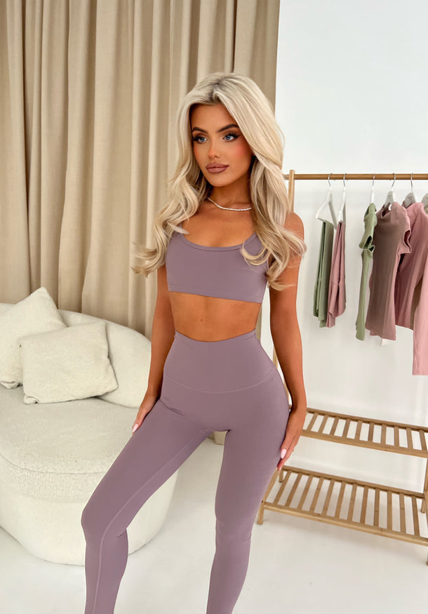 Basic Sculpt Crop Top - Mauve Taupe
