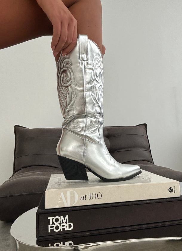 Cowboy Boots - Silver (SALE)
