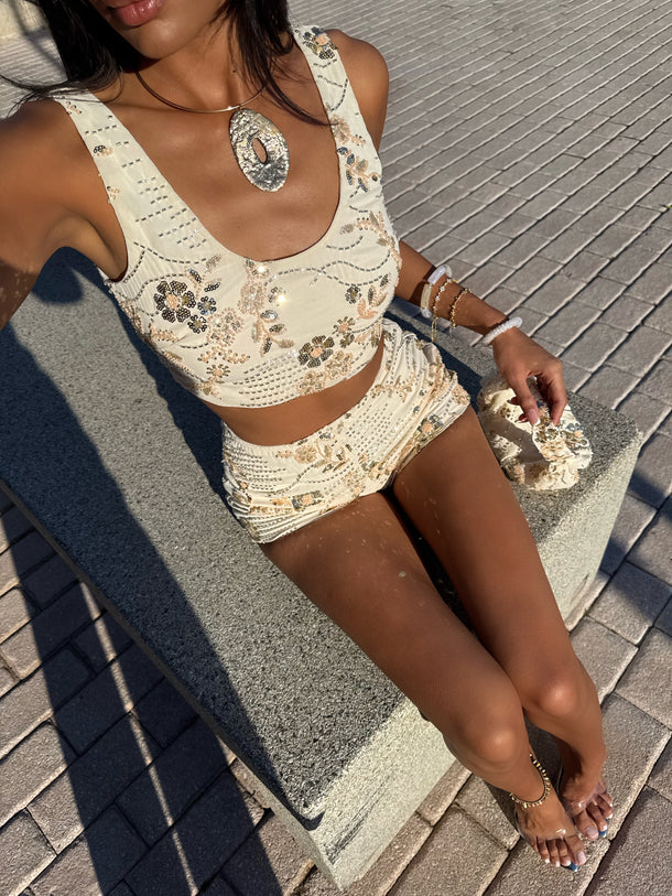Farrah Two Piece & Bag - Cream