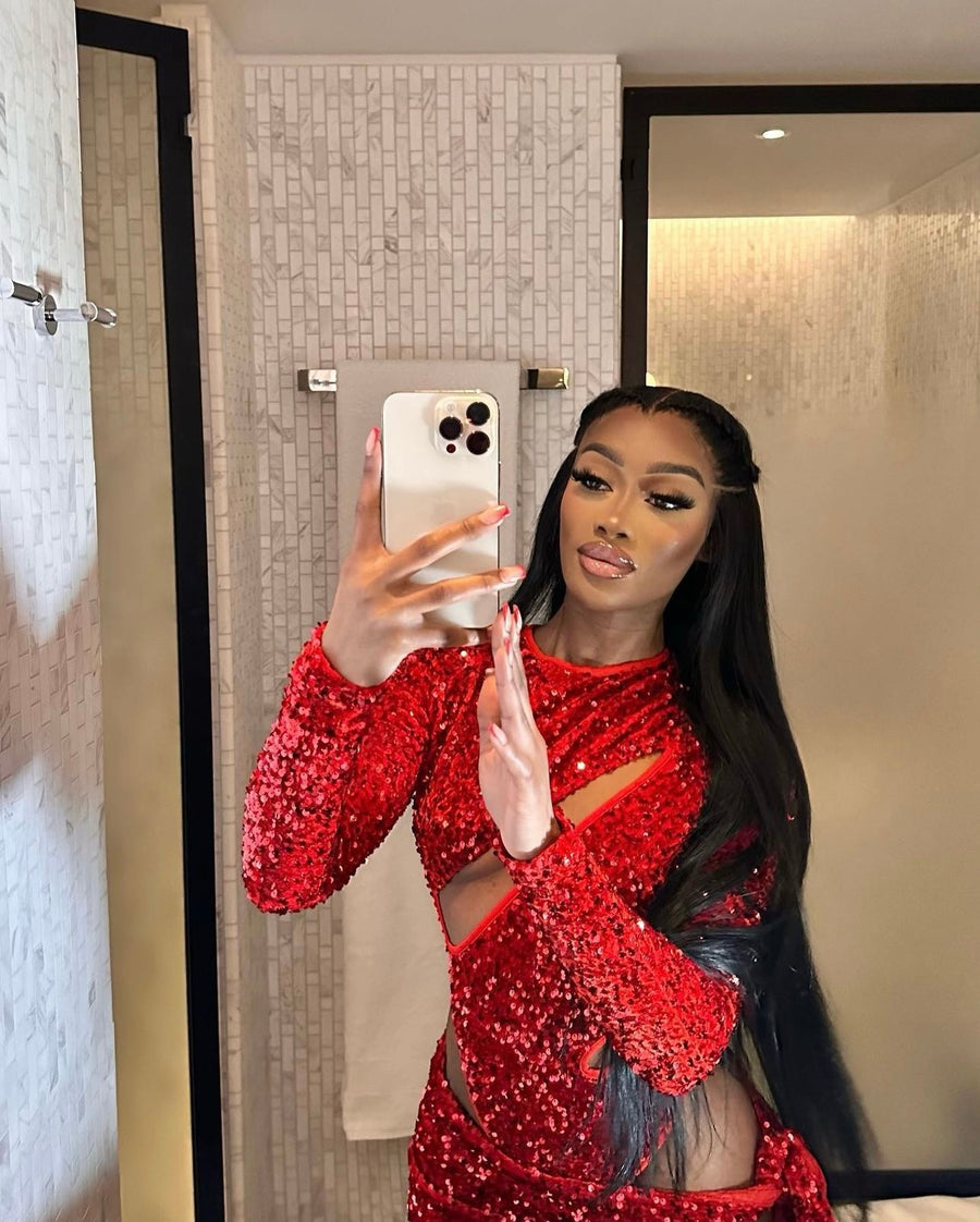 Stormi Sequin Two Piece - Red