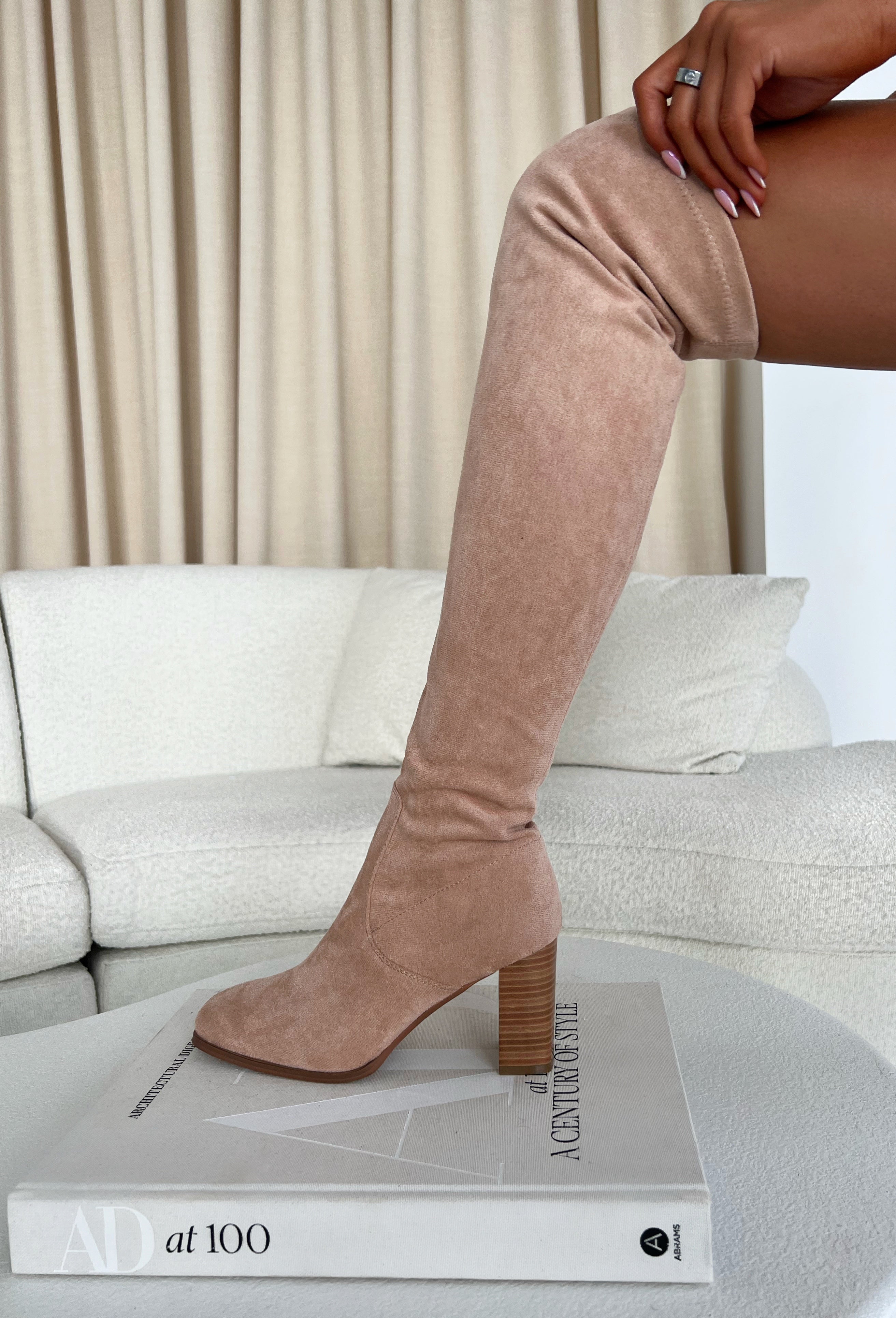 Over the knee on sale boots nude