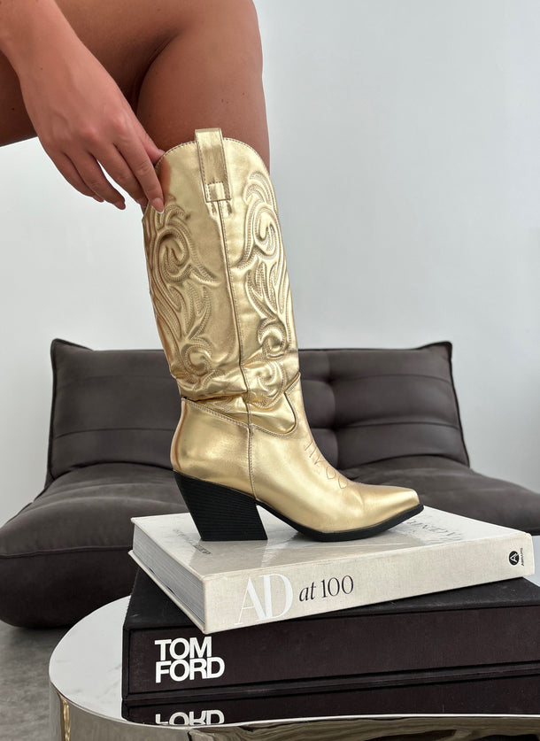 Cowboy Boots - Gold (SALE)