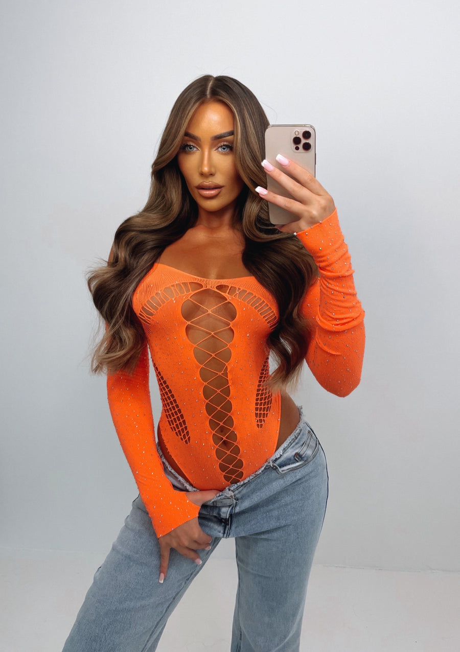 Karla Diamanté Top - Orange