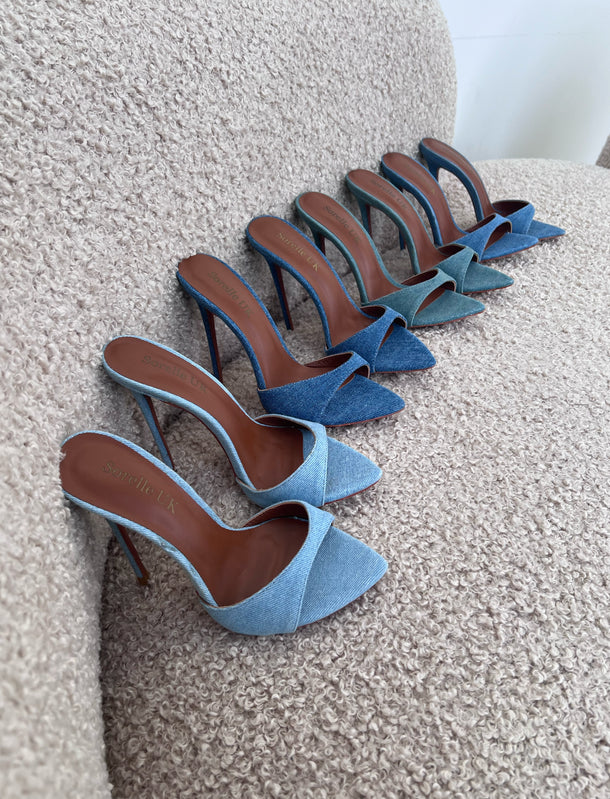 Sorelle Naked Luxe Heels - Light Denim
