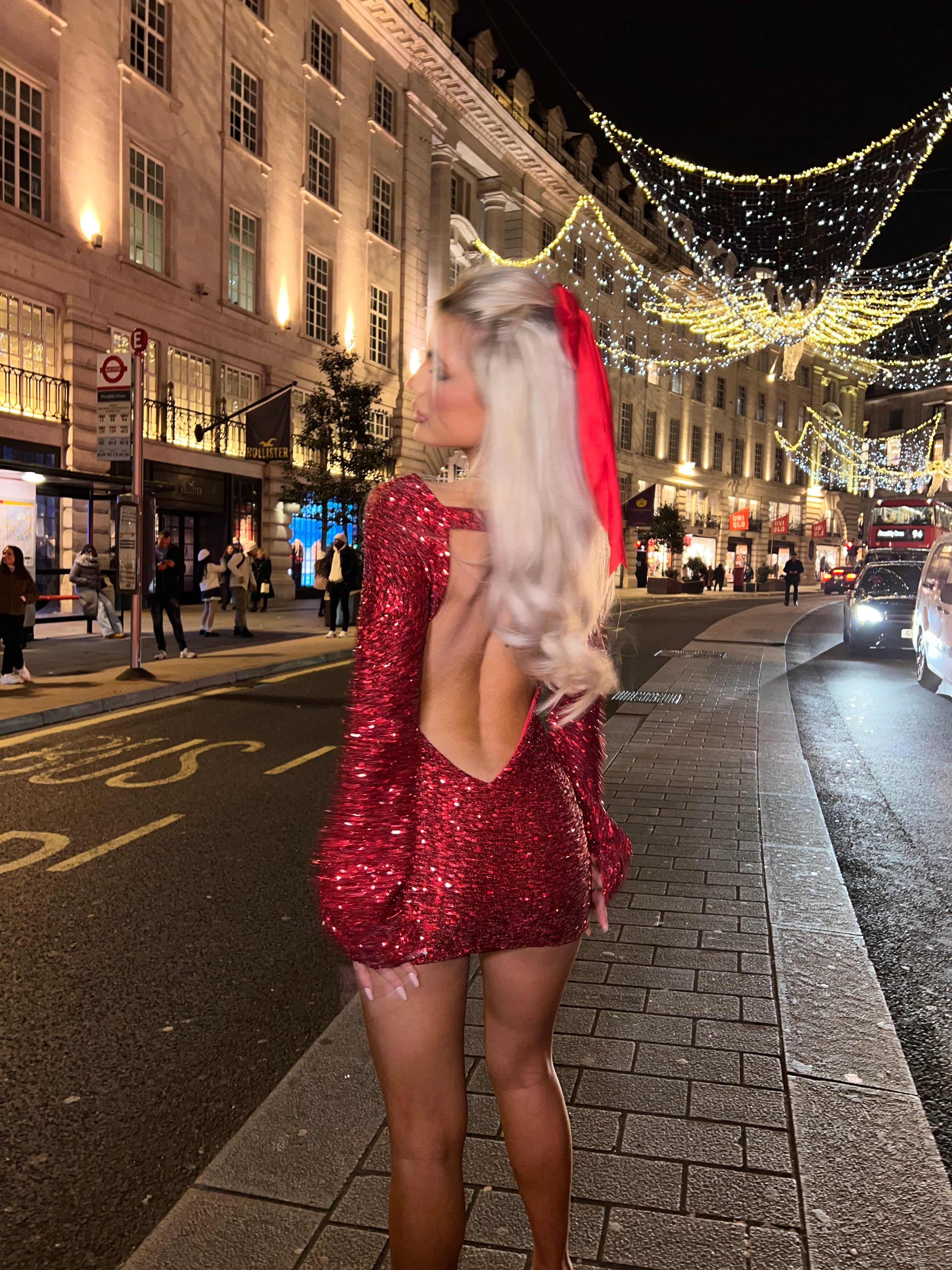 Tala Sequin Dress - Red Sorelleuk Tala Sequin Dress - Red Sorelleuk