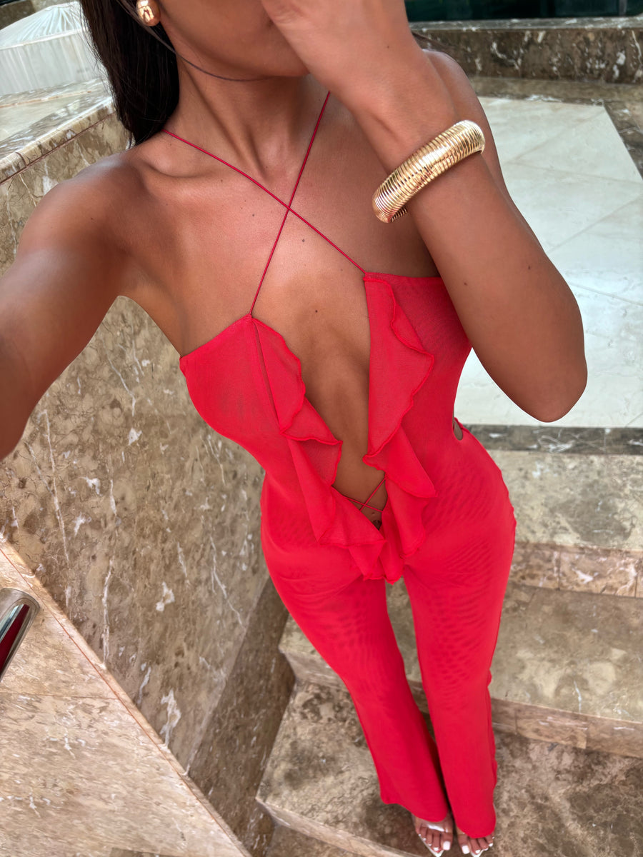 Evie Jumpsuit - Red