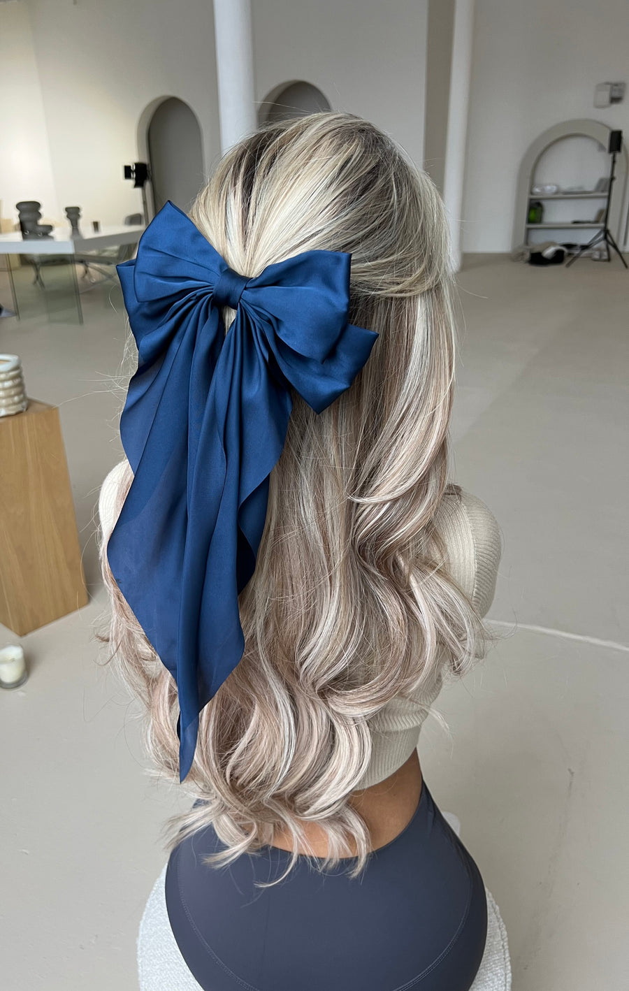 Hair Bow - Navy