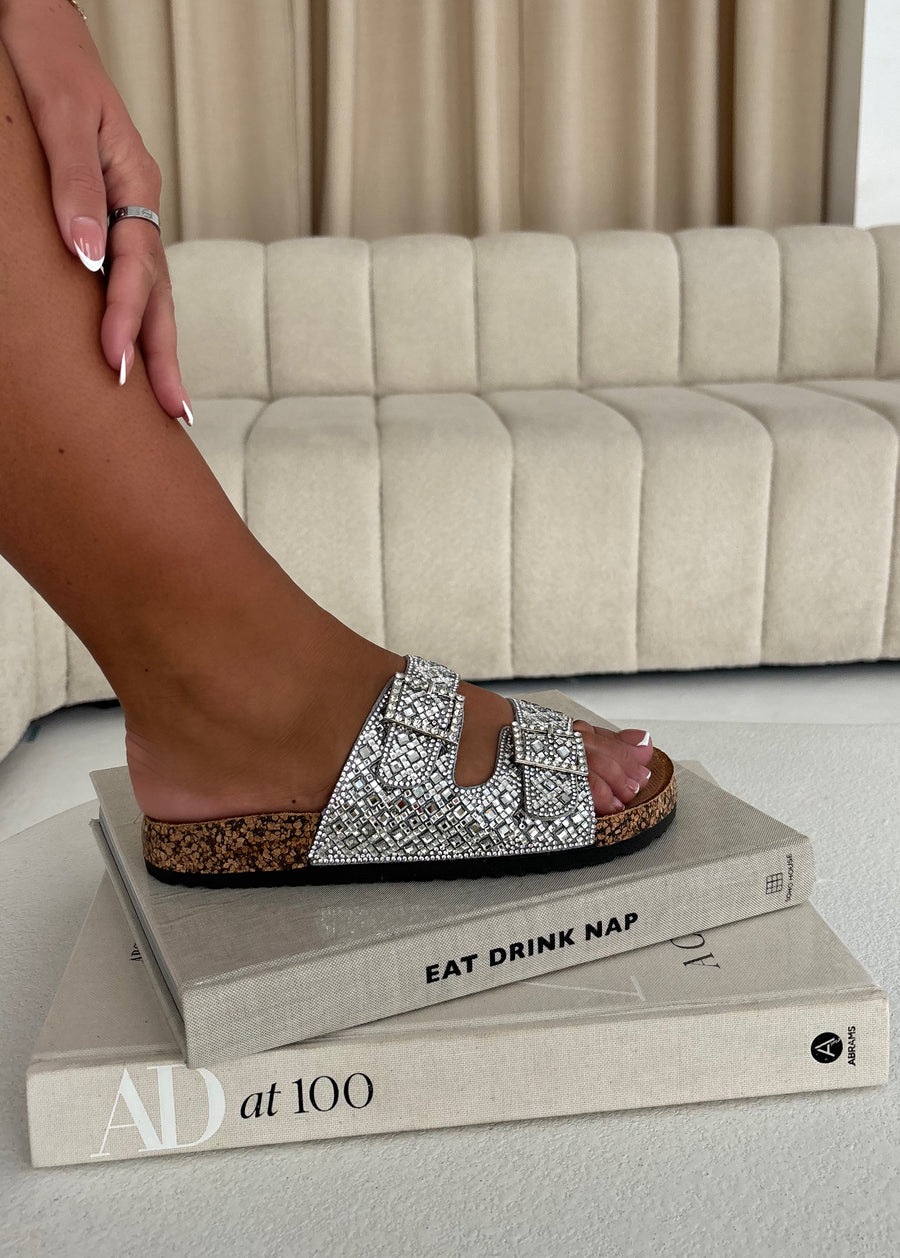 Crystal Sandals - Silver