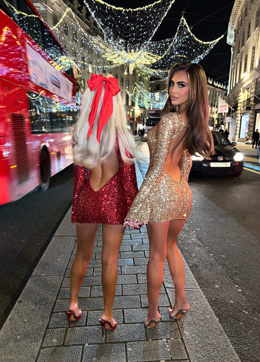 Tala Sequin Dress - Gold Sorelleuk Tala Sequin Dress - Gold Sorelleuk