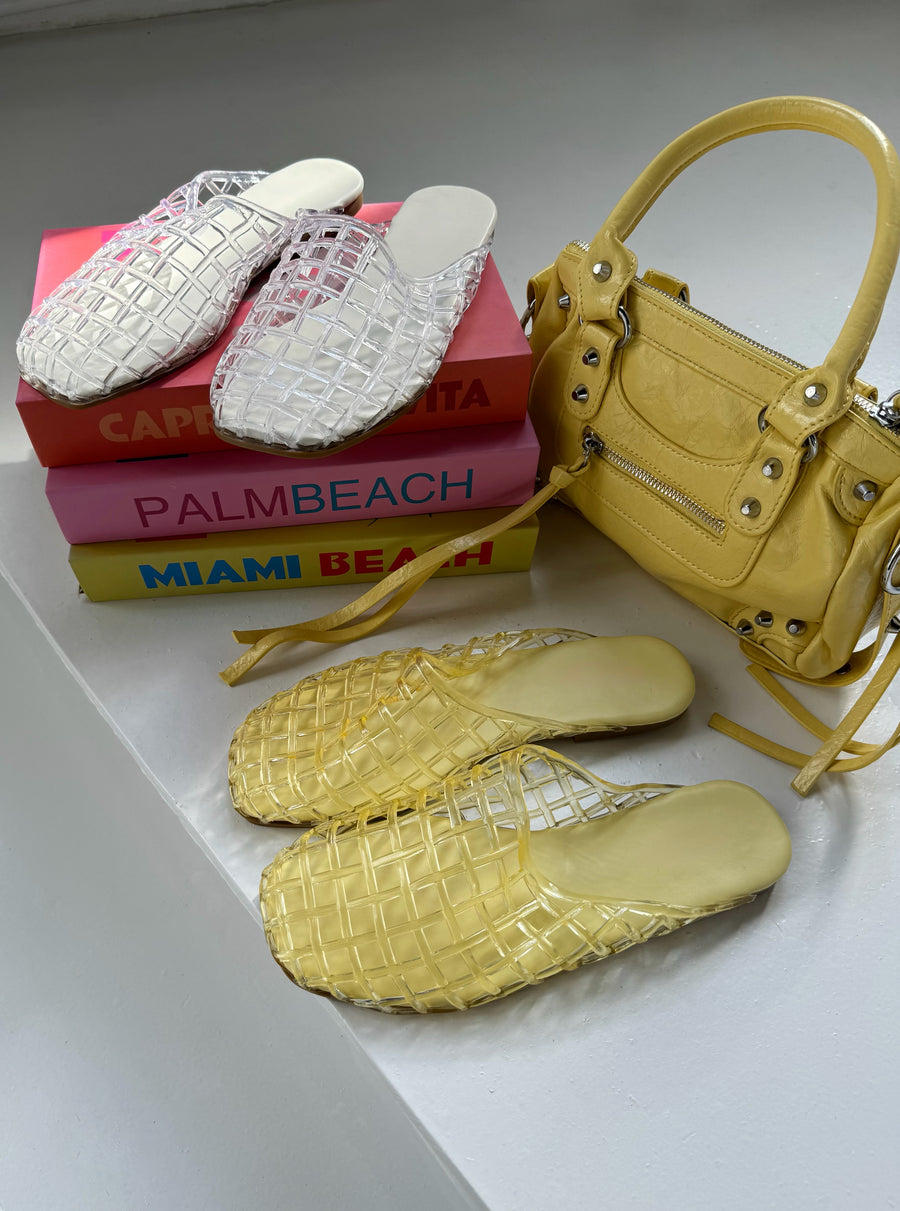 Jelly Woven Slip Ons - Yellow