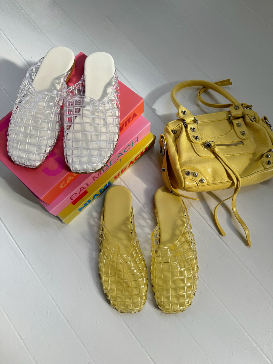 Jelly Woven Slip Ons - Yellow