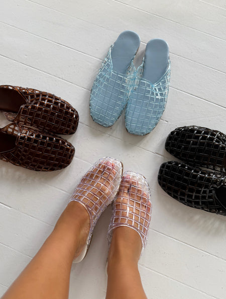 Jelly Woven Slip Ons - Sky Blue