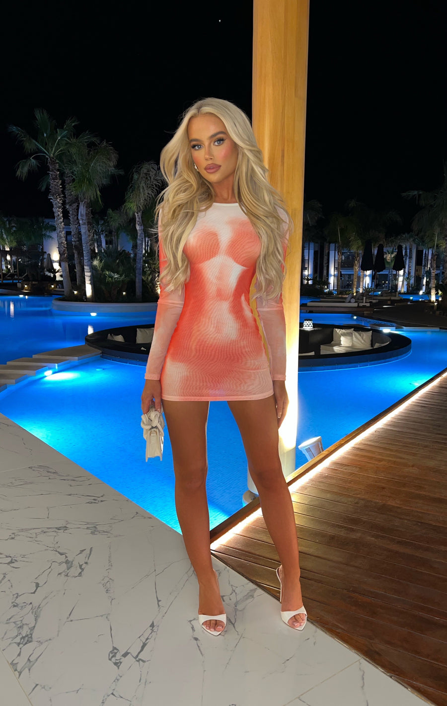 Arabella Body Print Dress - Red (SALE)